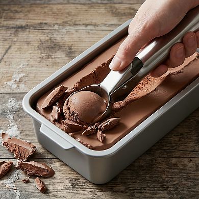 Ice Cream Scoop, 1 Pcs Stainless Steel Pop-out Ice Cream Scooper, Ergonomic Handle 7.3x1.9 Inch