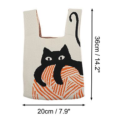 Cat Knitted Wrist Bag for Women 1Pc