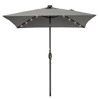 Sonkuki 6.5ft LED Square Outdoor Patio Umbrella with UPF50+, Tilt, and Wind-Resistant Design