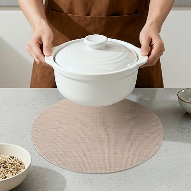 Placemats Set of 6 Faux Leather Placemats for Kitchen Dining Table Wipeable Table Mat 13x13 Inch