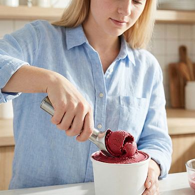 Stainless Steel Ice Cream Scoop with Ergonomic Handle and Easy Release 1Pcs 7.1x1.9Inch