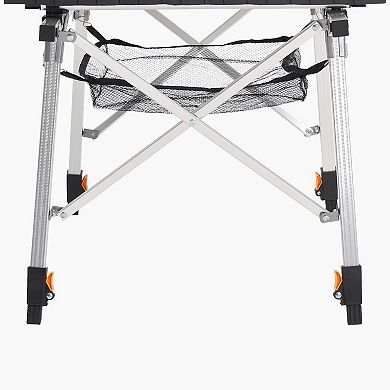 Folding Portable Camping Table Aluminum Roll Up Silver