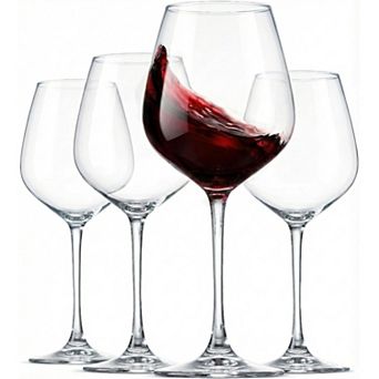 Italian Red Wine Glasses Set of 4, 18oz Clear Glassware for Everyday