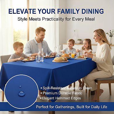 Royal Blue Rectangle Tablecloth 70x120 Inch, Heavy Duty Washable for 6-8ft Tables