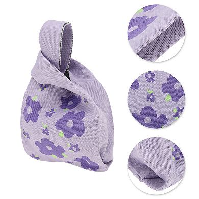 Flower Knitted Wrist Bag for Women 1Pc