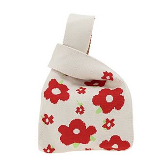 Flower Knitted Wrist Bag for Women 1 pc
