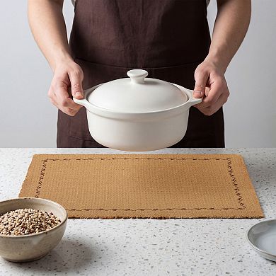 Farmhouse Placemats Set of 4 Polyester Cotton Blend Mats for Dining Table Decor 15.7x11.8 Inch