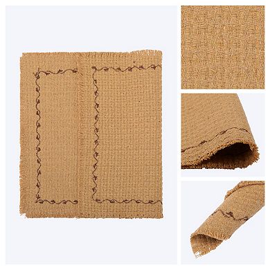 Farmhouse Placemats Set of 4 Polyester Cotton Blend Mats for Dining Table Decor 15.7x11.8 Inch