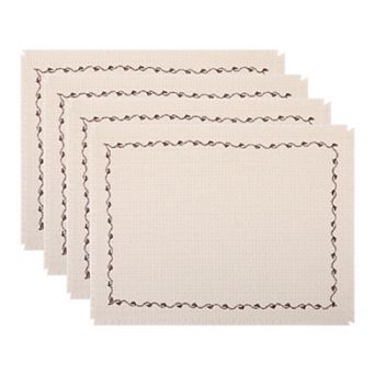 Farmhouse Placemats Set of 4 Polyester Cotton Blend Mats for Dining Table Decor 15.7x11.8 Inch