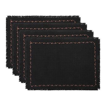 Farmhouse Placemats Set of 4 Polyester Cotton Blend Mats for Dining Table Decor 15.7x11.8 Inch