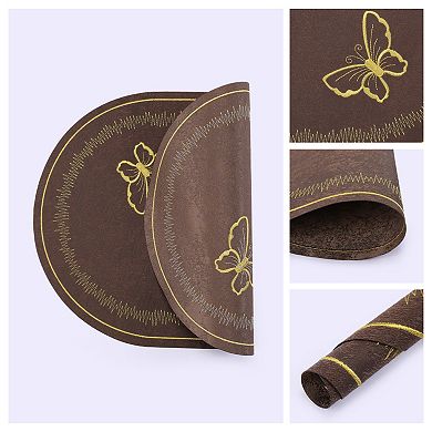 Rustic Oval Placemats Set of 4 Cotton Linen Mats for Dining Table Decor Washable Mat 17.7x12.6 Inch