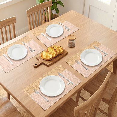 Farmhouse Placemats Set of 4 Rectangular Mats for Dining Table Decor Washable Mat 17.7x11.8 Inch