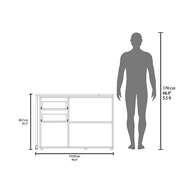Mova Rotatable Desk With Swiveling Surface And Storage Shelves