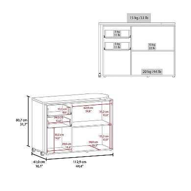 Mova Rotatable Desk With Swiveling Surface And Storage Shelves