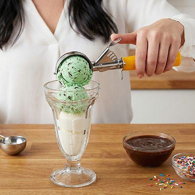 Ice Cream Scoop, 1 Pcs Stainless Steel Ice Cream Scooper, Ergonomic Handle 7.9x2.1Inch
