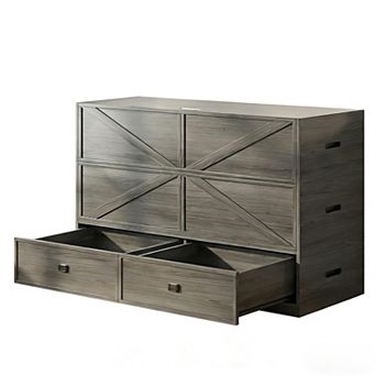 Mjkone 3-in-1 Convertible Murphy Bed with Storage & Mattress