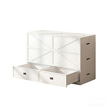 Mjkone 3-in-1 Convertible Murphy Bed with Storage & Mattress