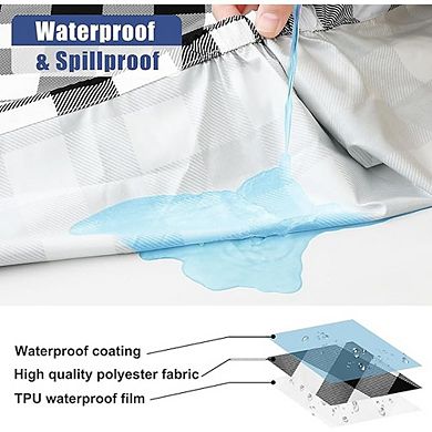 Waterproof Fitted Tablecloth with Bench Covers, Elastic, Washable, Durable