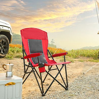 High Back Heavy Duty Lawn Chair 3 Recline Positions with Cup Holder