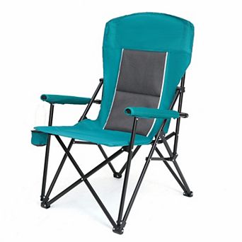 High Back Heavy Duty Lawn Chair 3 Recline Positions with Cup Holder
