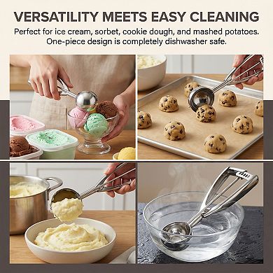 Ice Cream Scoop, 1 Pcs Stainless Steel Ice Cream Scooper, Easy Release, Easy Clean 8.7x2.3Inch
