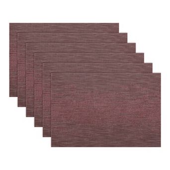 6 Pack Plastic Placemats for Kitchen Dining Table Decor Heat Resistant Table Mat 17.7x11.8 Inch