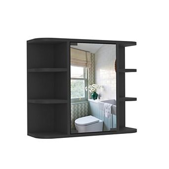 Milan Medicine Cabinet, Six External Shelves Mirror, Three Internal Shelves