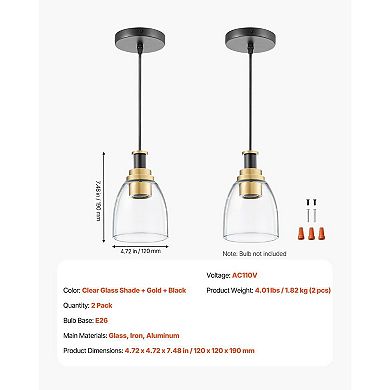 Glass Pendant Light Adjustable Hanging Ceiling Light