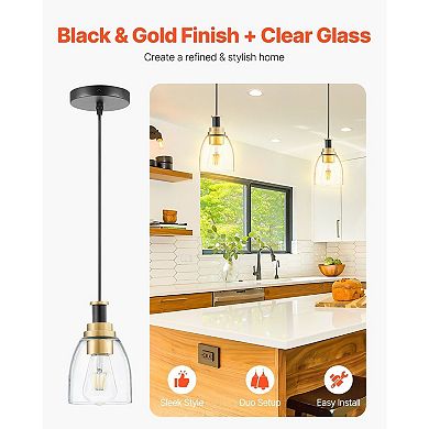 Glass Pendant Light Adjustable Hanging Ceiling Light
