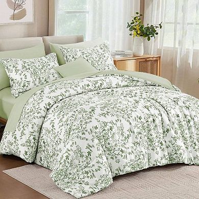 Full Size Comforter Set with Floral Branch Patterns for All Seasons