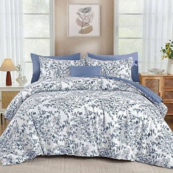 Full Size Comforter Set with Floral Branch Patterns for All Seasons