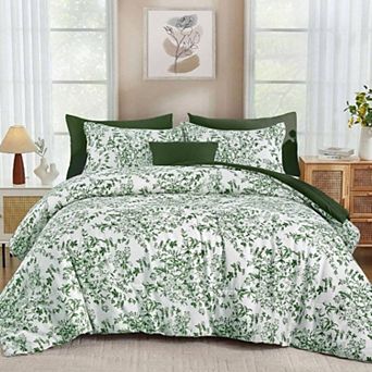 Full Size Comforter Set with Floral Branch Patterns for All Seasons