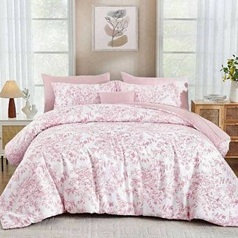 Full Size Comforter Set with Floral Branch Patterns for All Seasons