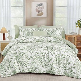 Full Size Comforter Set with Floral Branch Patterns for All Seasons