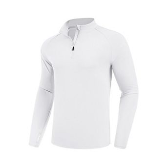PINSPARK Men's 1/4 Zip Long Sleeve Hiking Shirt Lightweight Performance Outdoor Top