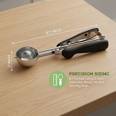 Ice Cream Scoop, 1 Pcs Stainless Steel Ice Cream Scooper with Reinforced Handle 8.7x2Inch