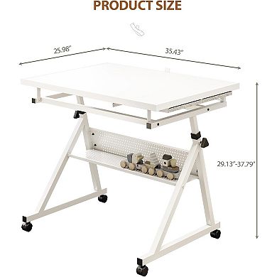 1500 Pieces Jigsaw Puzzle Table with 4 Drawers & Cover, Adjustable Crafting Table for Adults