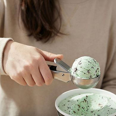 Ice Cream Scoop, 1 Pcs Stainless Steel Comfortable Ergonomic Handle 7.2x1.9Inch