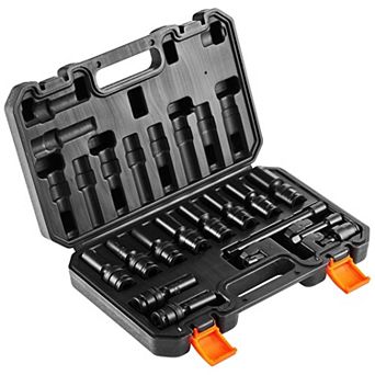 Alloy Steel Swivel Impact Socket Set 14 pc with Toolbox for Mechanics