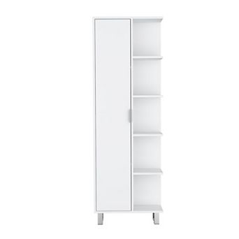 Crovie Linen 63-Inch High Bathroom Cabinet Storage Cabinet With Four Open Shelves