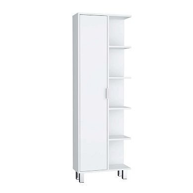 Crovie Linen 63-Inch High Bathroom Cabinet Storage Cabinet With Four Open Shelves