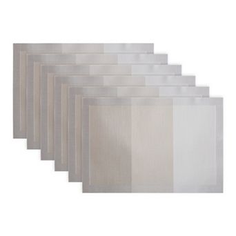 Rectangle Placemats 6 Pack Gradient Plastic Mats for Dining Heat Resistant Table Mat 17.7x11.8 Inch