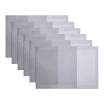 Rectangle Placemats 6 Pack Gradient Plastic Mats for Dining Heat Resistant Table Mat 17.7x11.8 Inch