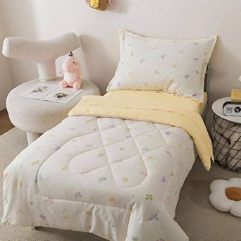 5 pc Twin Bedding Set with Soft Microfiber Comforter, Dinosaurs Pattern
