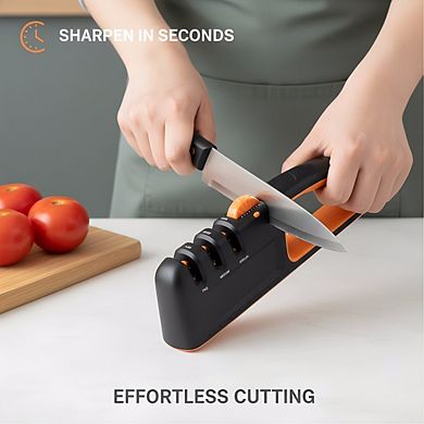 3-Stage Premium Knife Sharpener, Precision Adjust 5 Settings Restore Blades