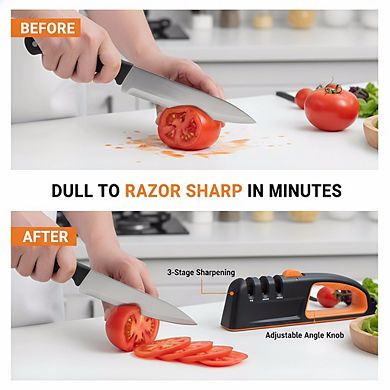 3-Stage Premium Knife Sharpener, Precision Adjust 5 Settings Restore Blades