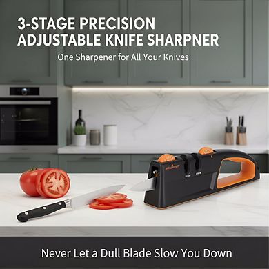 3-Stage Premium Knife Sharpener, Precision Adjust 5 Settings Restore Blades