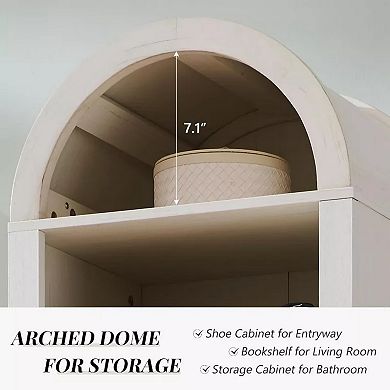 71" Tall Arched Bookshelf, 8 Tiers Arch Bookcase w/Storage, Modern Book Shelf w/Adjustable Shelves