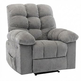 Overstuffed Recliner Rocking Chair with Massage & Heat