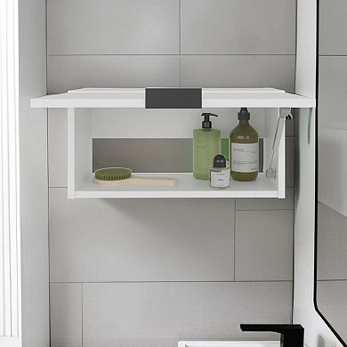 Elsah Pull-Up Door Wall Cabinet, Compact Kitchen, Garage or Bathroom Storage Unit